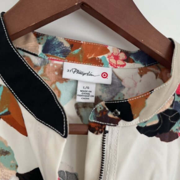 3.1 Phillip Lim x Target Abstract Floral Zip-Front Shirt Dress | Size L - Picture 2 of 2